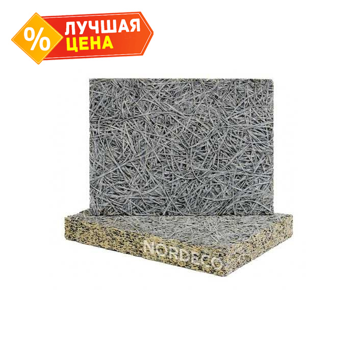Фибролитовая плита Nordeco ФП 450-35С 1200х600х35 средней плотности на сером цементе
