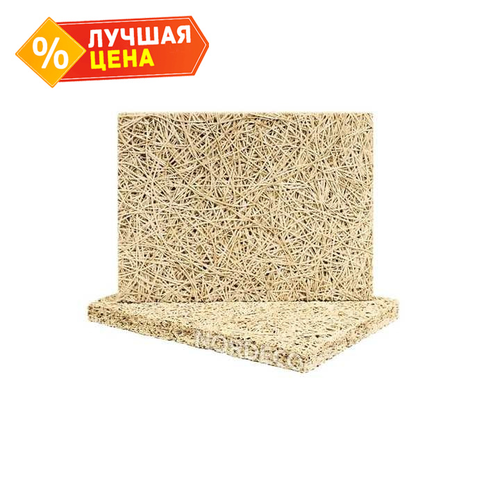 Фибролитовая плита Nordeco ФП 570-15Б 2400х600х15 повышенной плотности на белом цементе